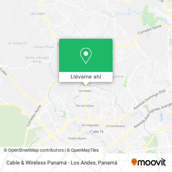 Mapa de Cable & Wireless Panamá - Los Andes