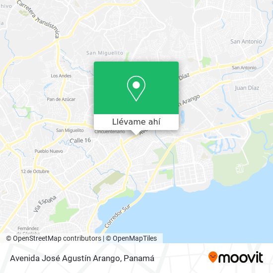 Mapa de Avenida José Agustín Arango