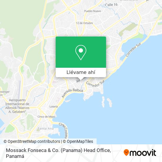 Mapa de Mossack Fonseca & Co. (Panama) Head Office