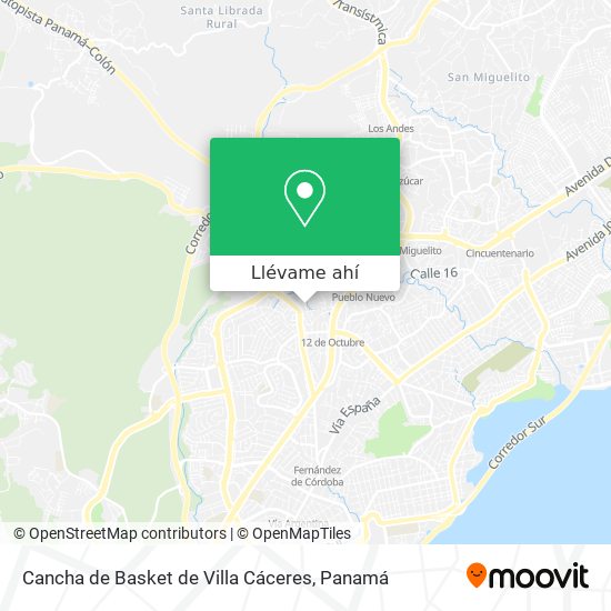Mapa de Cancha de Basket de Villa Cáceres