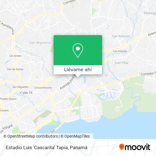 Mapa de Estadio Luis 'Cascarita' Tapia