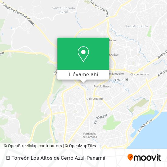 Mapa de El Torreón Los Altos de Cerro Azul