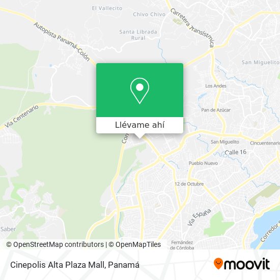 Mapa de Cinepolis Alta Plaza Mall