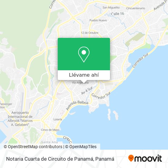 Mapa de Notaria Cuarta de Circuito de Panamá