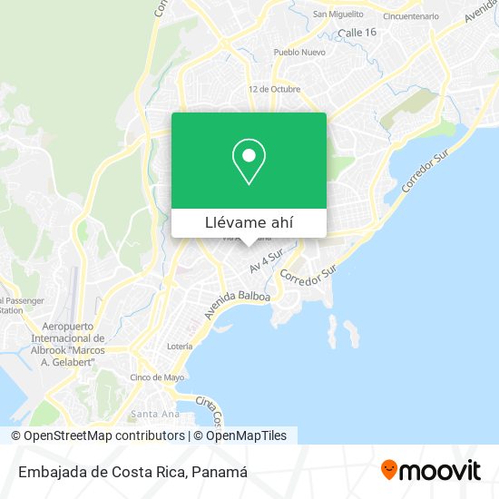 Mapa de Embajada de Costa Rica