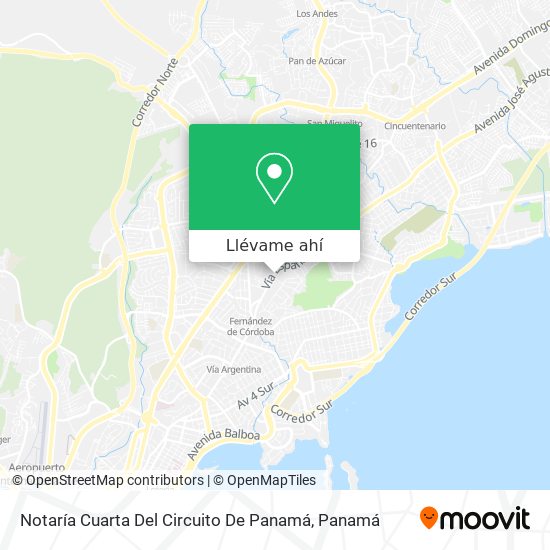 Mapa de Notaría Cuarta Del Circuito De Panamá