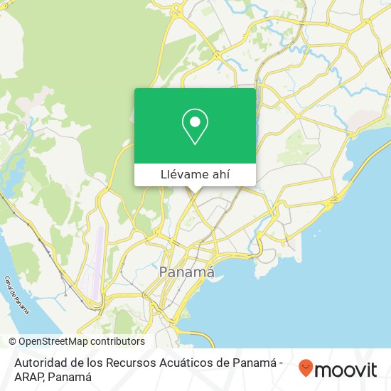 Mapa de Autoridad de los Recursos Acuáticos de Panamá - ARAP