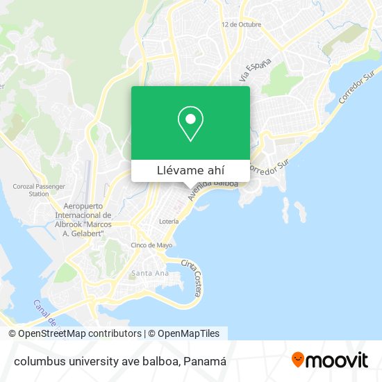 Mapa de columbus university ave balboa