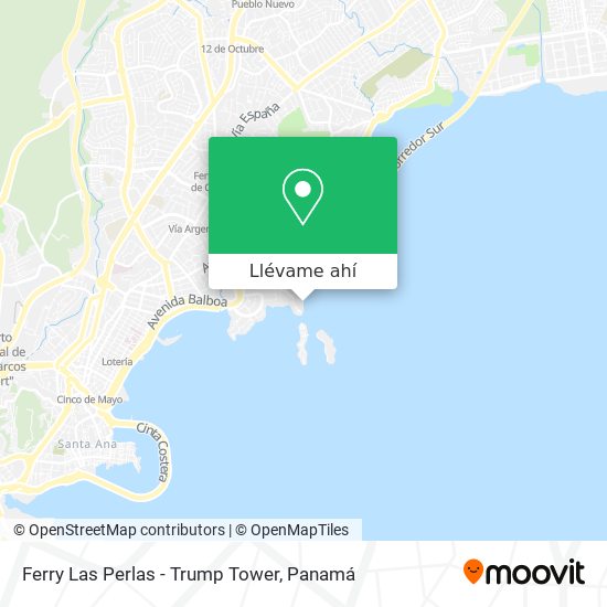 Mapa de Ferry Las Perlas - Trump Tower