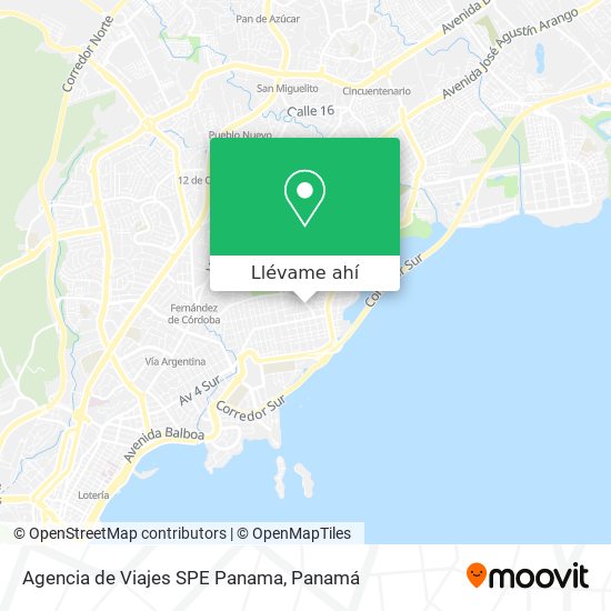 Mapa de Agencia de Viajes SPE Panama