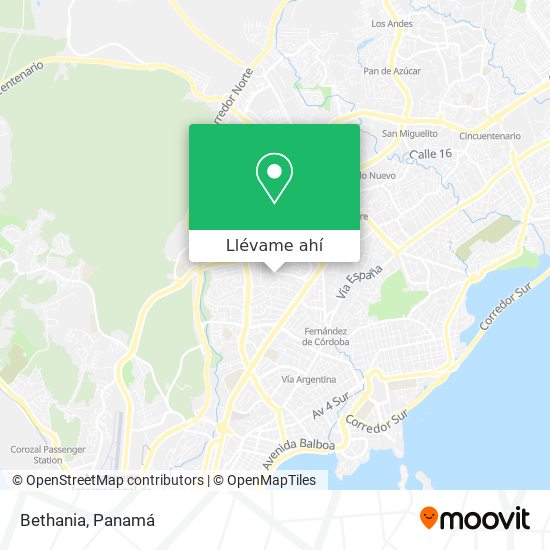 Mapa de Bethania