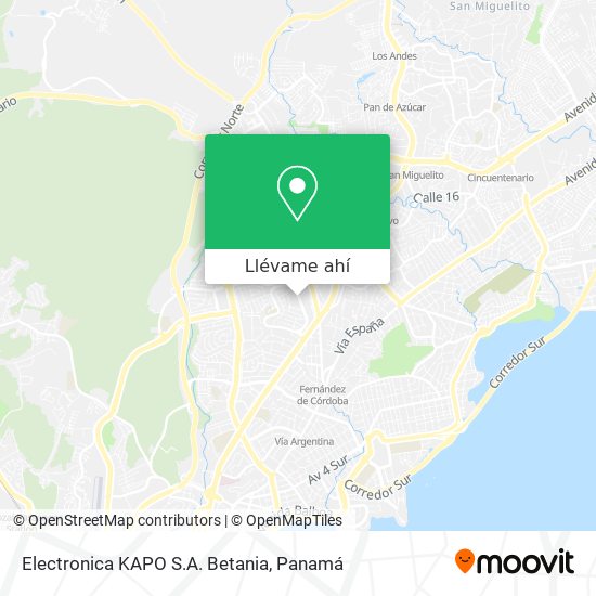 Mapa de Electronica KAPO S.A. Betania