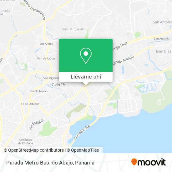 Mapa de Parada Metro Bus Rio Abajo