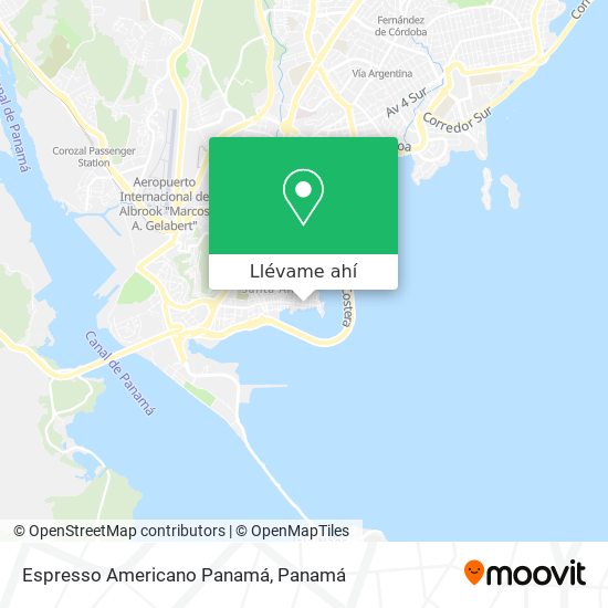 Mapa de Espresso Americano Panamá