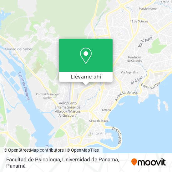 Mapa de Facultad de Psicología, Universidad de Panamá