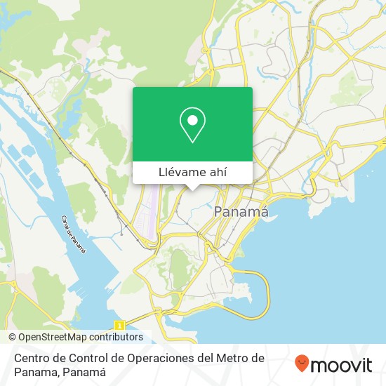 Mapa de Centro de Control de Operaciones del Metro de Panama
