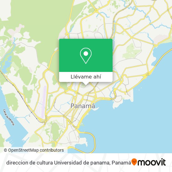 Mapa de direccion de cultura Universidad de panama