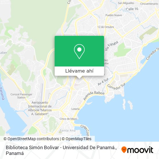 Mapa de Biblioteca Simón Bolivar - Universidad De Panamá.