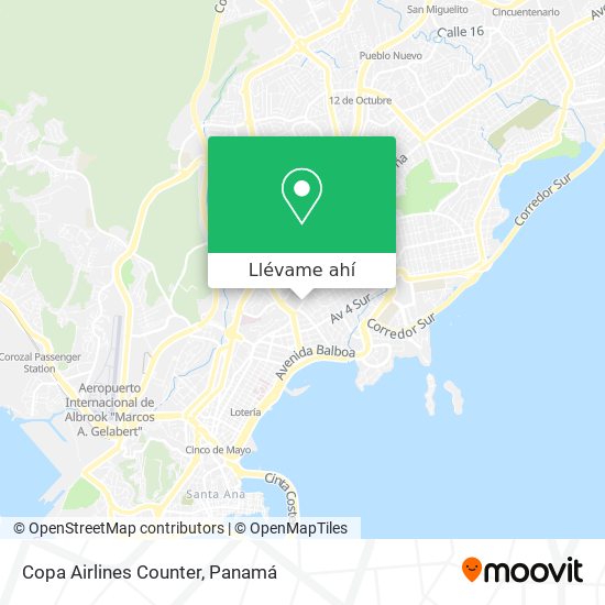 Mapa de Copa Airlines Counter