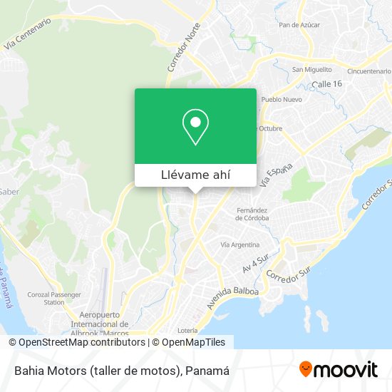 Mapa de Bahia Motors (taller de motos)