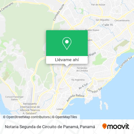 Mapa de Notaria Segunda de Circuito de Panamá