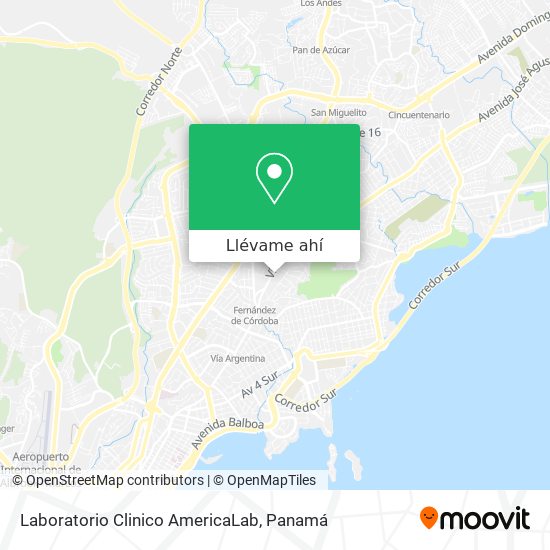 Mapa de Laboratorio Clinico AmericaLab