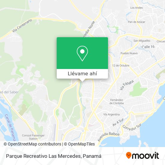 Mapa de Parque Recreativo Las Mercedes