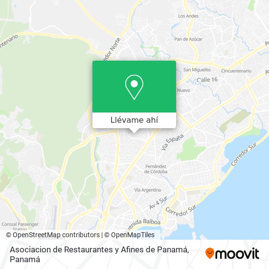 Mapa de Asociacion de Restaurantes y Afines de Panamá