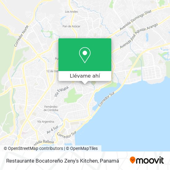Mapa de Restaurante Bocatoreño Zeny's Kitchen
