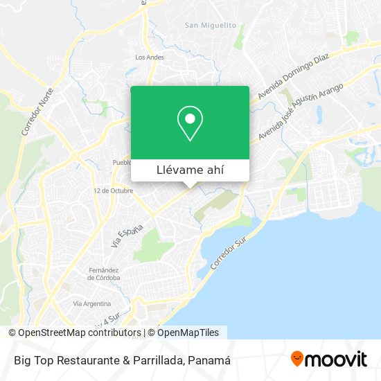 Mapa de Big Top Restaurante & Parrillada