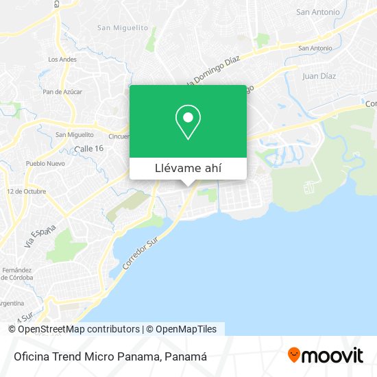 Mapa de Oficina Trend Micro Panama