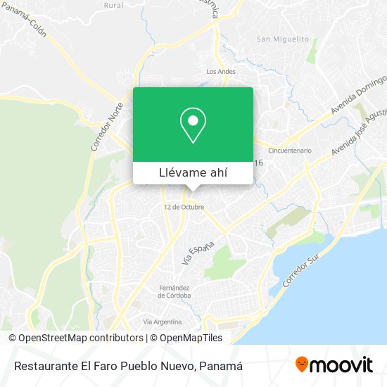 Mapa de Restaurante El Faro Pueblo Nuevo