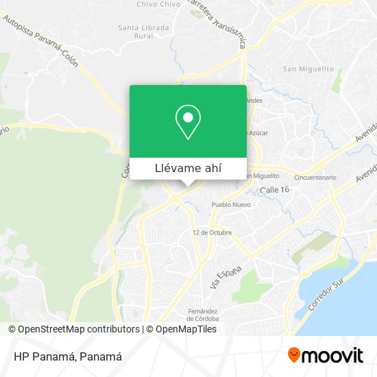 Mapa de HP Panamá