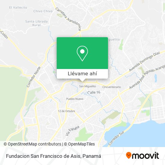 Mapa de Fundacion San Francisco de Asis