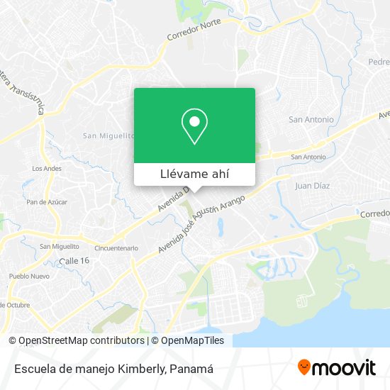 Mapa de Escuela de manejo Kimberly