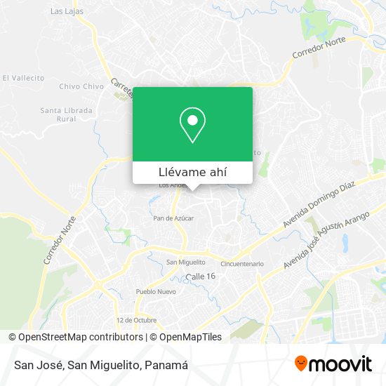 Mapa de San José, San Miguelito