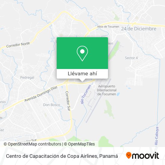 Mapa de Centro de Capacitación de Copa Airlines