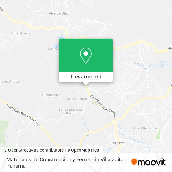 Mapa de Materiales de Construccion y Ferreteria Villa Zaita