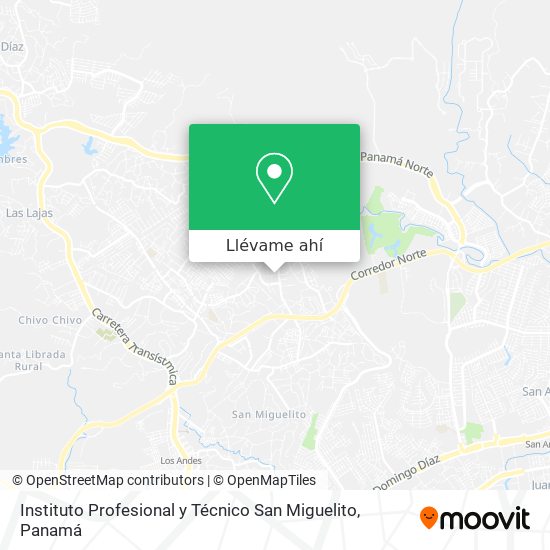 Mapa de Instituto Profesional y Técnico San Miguelito