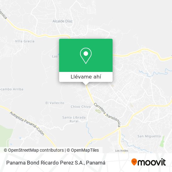 Mapa de Panama Bond Ricardo Perez S.A.