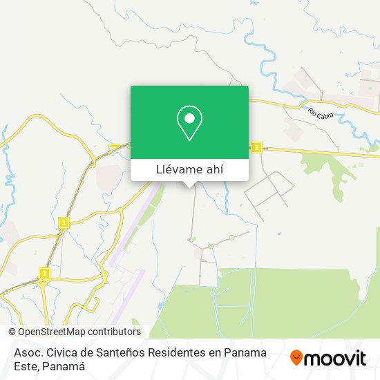Mapa de Asoc. Civica de Santeños Residentes en Panama Este