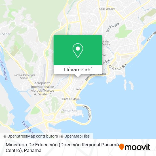 Mapa de Ministerio De Educación (Dirección Regional Panamá Centro)