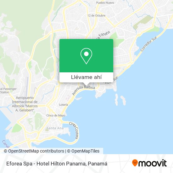 Mapa de Eforea Spa - Hotel Hilton Panama