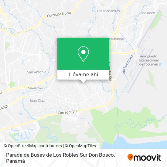 Mapa de Parada de Buses de Los Robles Sur Don Bosco