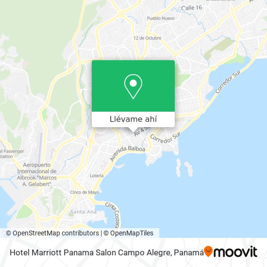 Mapa de Hotel Marriott Panama Salon Campo Alegre