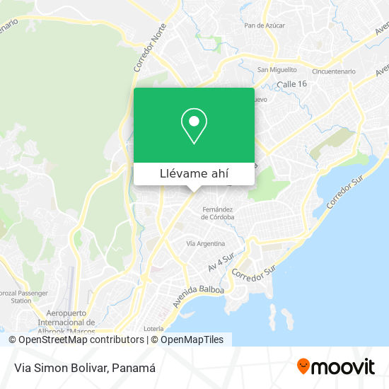 Mapa de Via Simon Bolivar