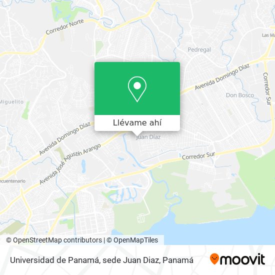 Mapa de Universidad de Panamá, sede Juan Diaz