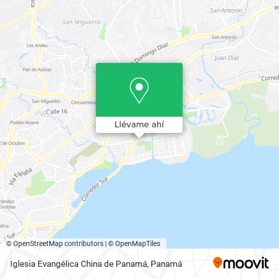 Mapa de Iglesia Evangélica China de Panamá