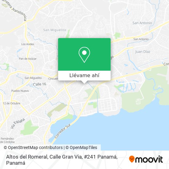 Mapa de Altos del Romeral, Calle Gran Via, #241 Panamá