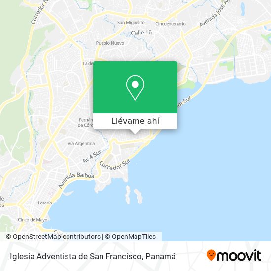 Mapa de Iglesia Adventista de San Francisco